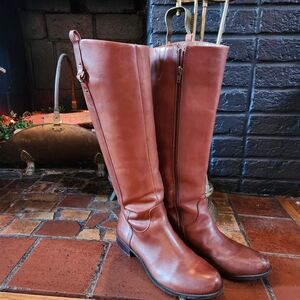 Gianni Bini Brown Leather Knee-High Boots - 9